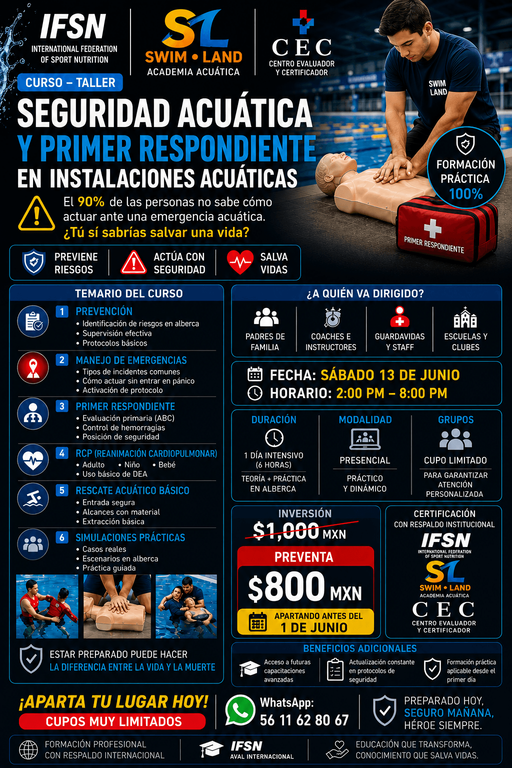 Logo de Seguridad acuática y Primer respondiente en instalaciones Acuáticas