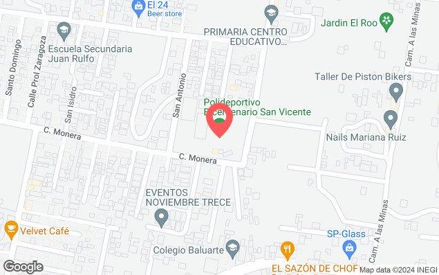 Mapa de ubicación - Polideportivo Bicentenario San Vicente Chicoloapan