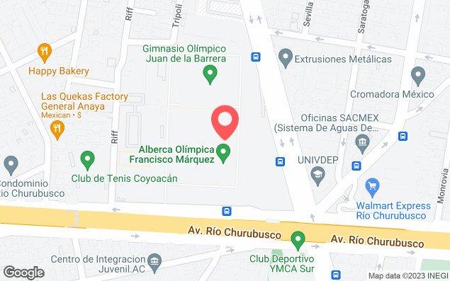 Mapa de ubicación - Complejo Olímpico Francisco Márquez México ´68