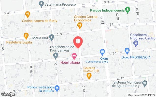 Mapa de ubicación - Zona de Playa Asta Bandera Progreso Yucatán