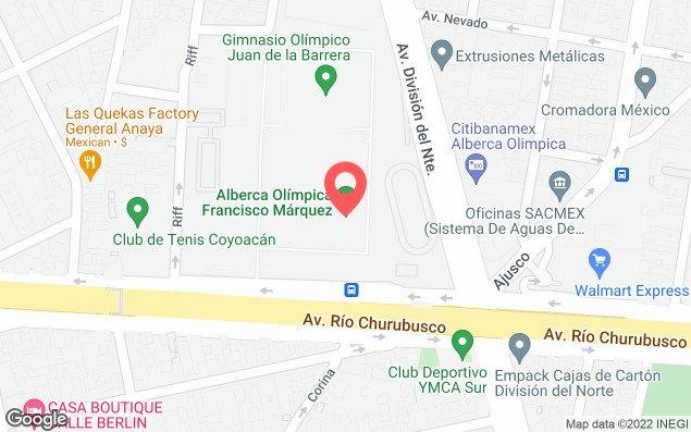 Mapa de ubicación - Complejo Olímpico Francisco Márquez México 68