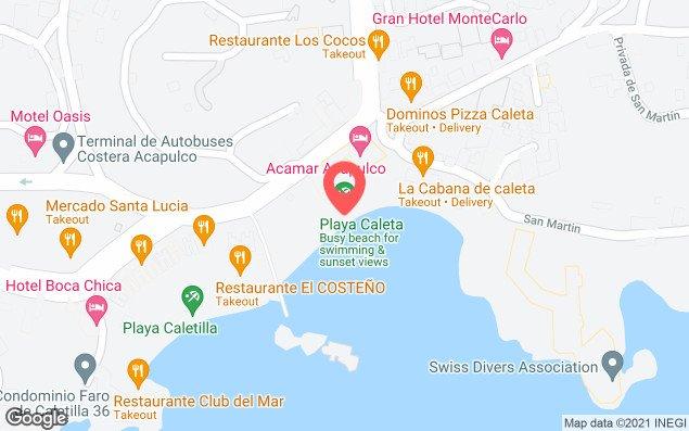 Mapa de ubicación - Puerto de Acapulco, Playa Caleta.