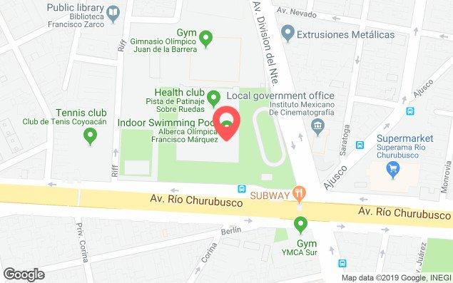 Mapa de ubicación - Complejo Olímpico Francisco Márquez México 68