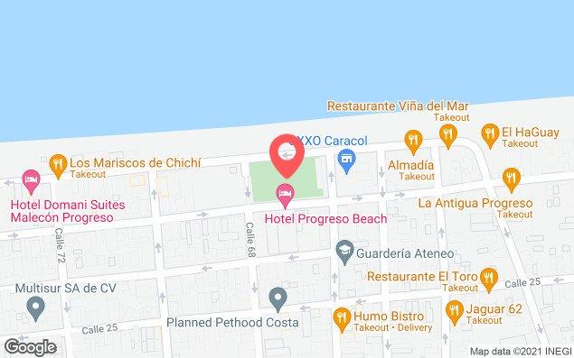 Mapa de ubicación - Zona de Playa del Asta Bandera del Malecón de Progreso, Yucatán