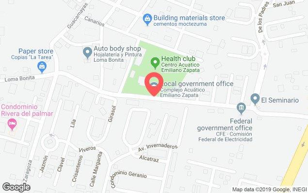 Mapa de ubicación - Centro Acuatico Emiliano Zapata
