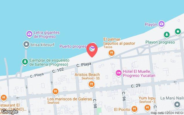 Mapa de ubicación - Playón del Malecón Internacional de Progreso, Yucatán