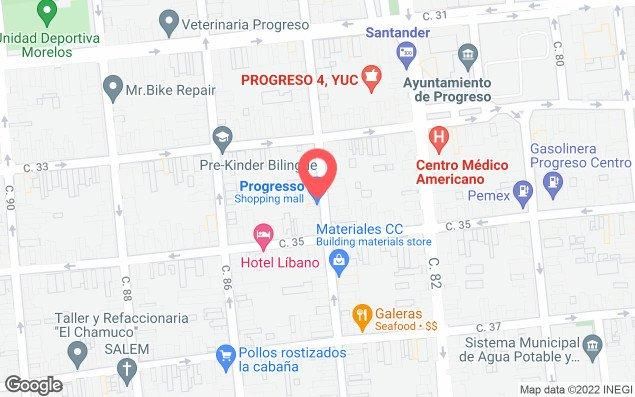 Mapa de ubicación - Zona de Playa, Asta Bandera Progreso, Yucatán