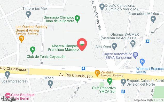 Mapa de ubicación - Complejo Olímpico Francisco Márquez-méxico 68