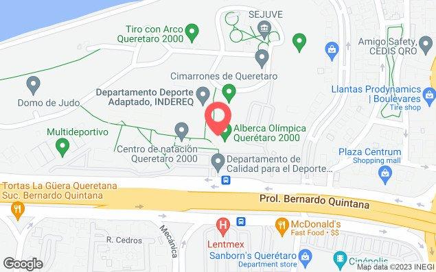 Mapa de ubicación - Alberca Olímpica del Parque Querétaro 2000