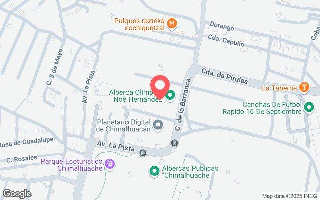 Mapa de ubicación - Alberca Olímpica Noé Hernández