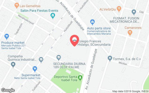 Mapa de ubicación - Colegio Frances Hidalgo. Huitzilihuitl #30 Col. Santa Isabel Tola Del. Gam Cdmx